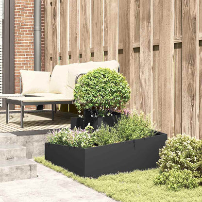 Tuin Bloempot Zwart 80 x 80 x 50 cm Koudgewalst staal