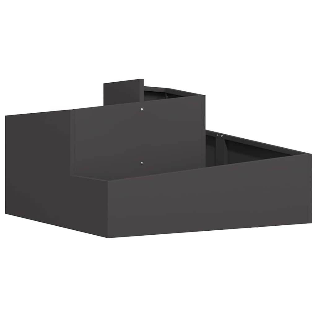 Tuin Bloempot Zwart 80 x 80 x 50 cm Koudgewalst staal