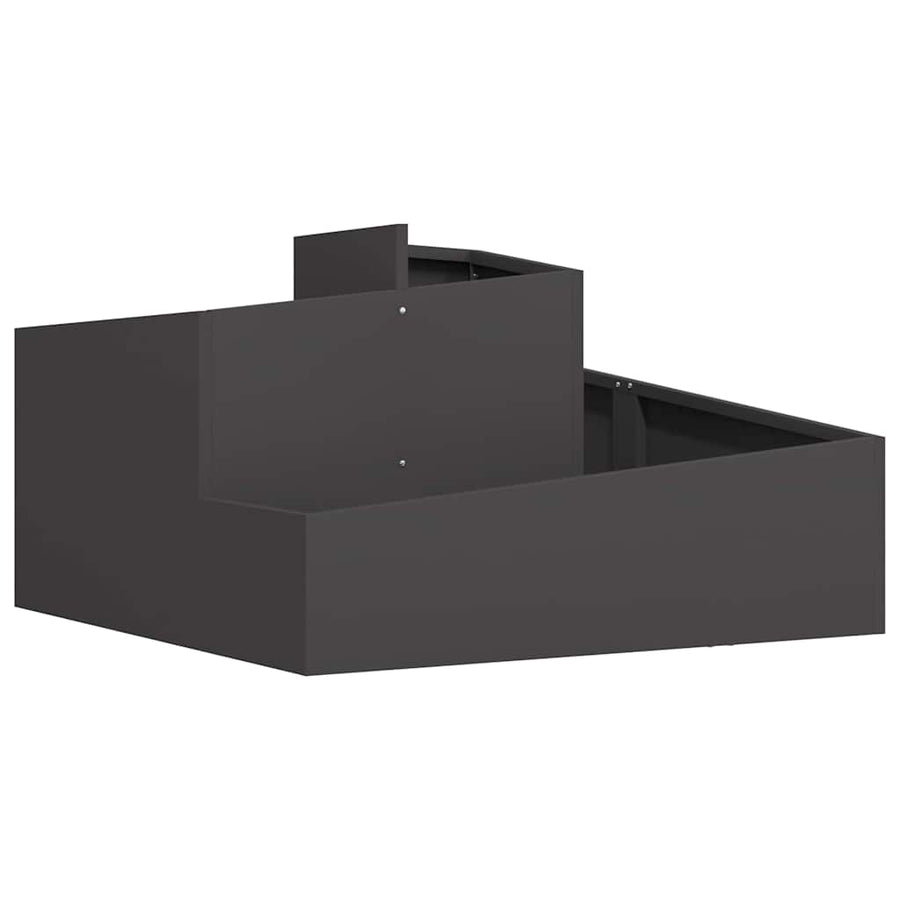 Tuin Bloempot Zwart 80 x 80 x 50 cm Koudgewalst staal