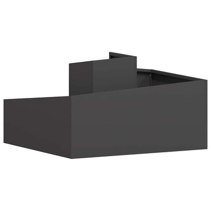 Tuin Bloempot Zwart 80 x 80 x 50 cm Koudgewalst staal