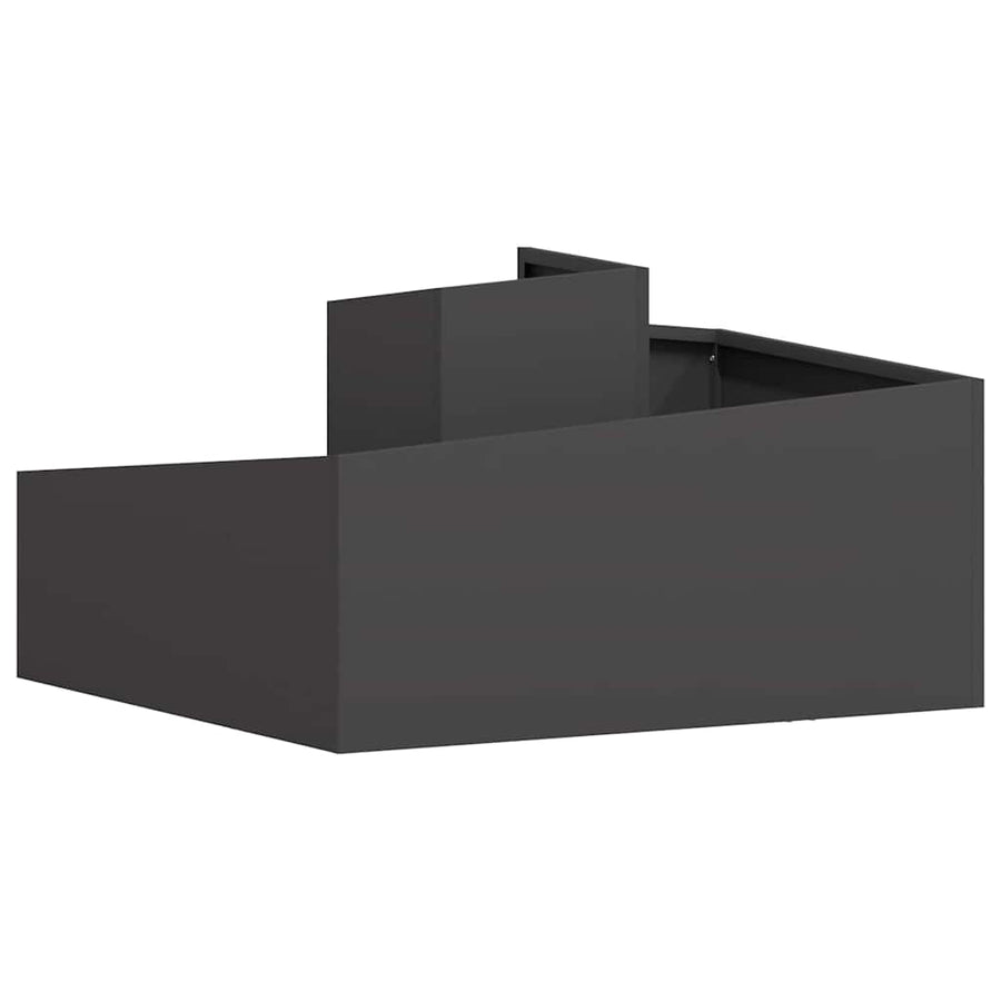 Tuin Bloempot Zwart 80 x 80 x 50 cm Koudgewalst staal