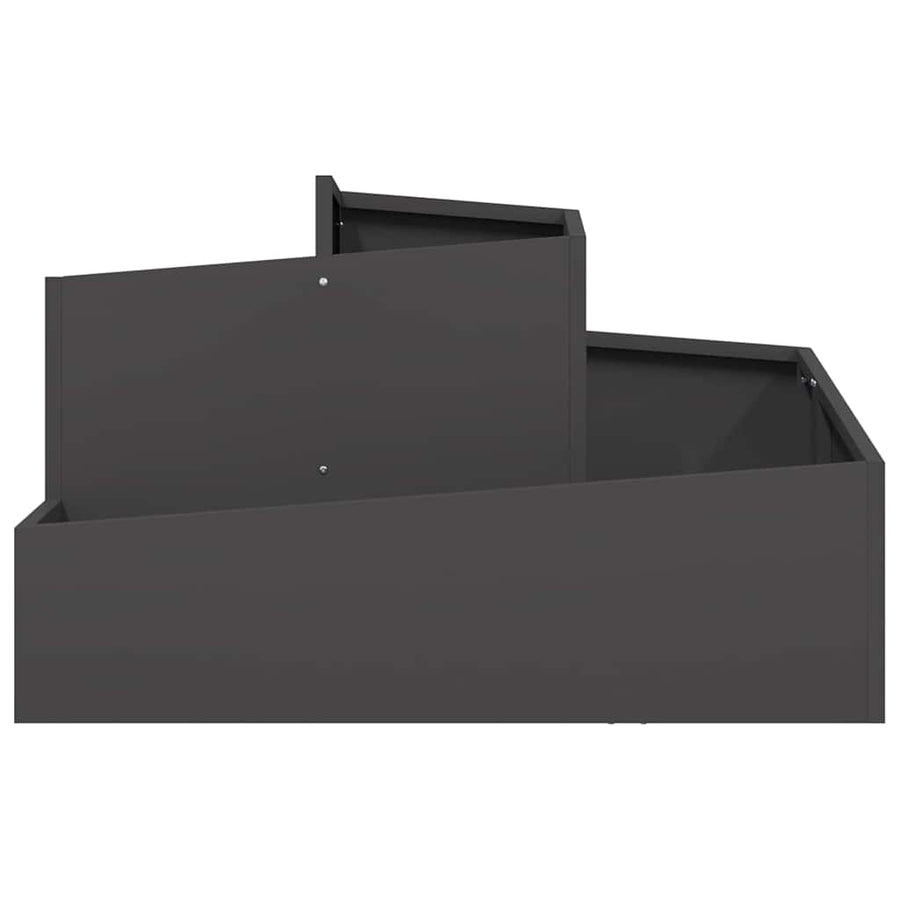 Tuin Bloempot Zwart 80 x 80 x 50 cm Koudgewalst staal