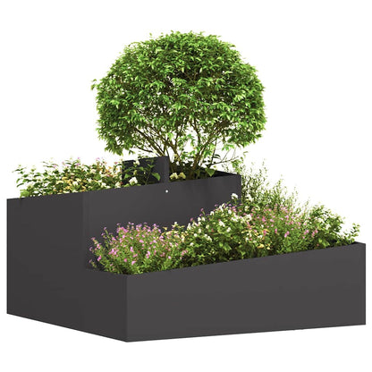 Tuin Bloempot Zwart 80 x 80 x 50 cm Koudgewalst staal