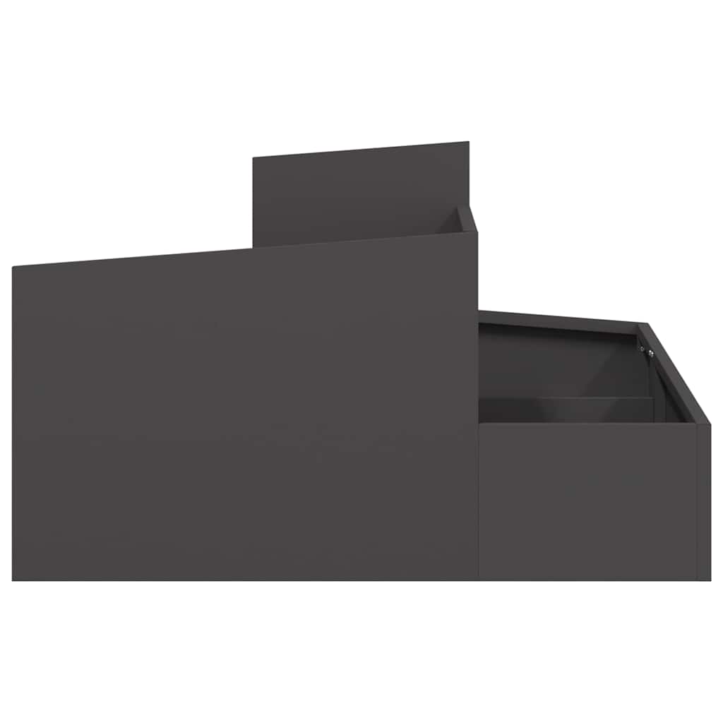 Tuin Bloempot Zwart 80 x 80 x 50 cm Koudgewalst staal