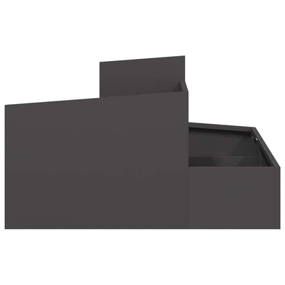 Tuin Bloempot Zwart 80 x 80 x 50 cm Koudgewalst staal
