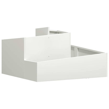 Tuin Bloempot Wit 80 x 80 x 50 cm Koudgewalst staal