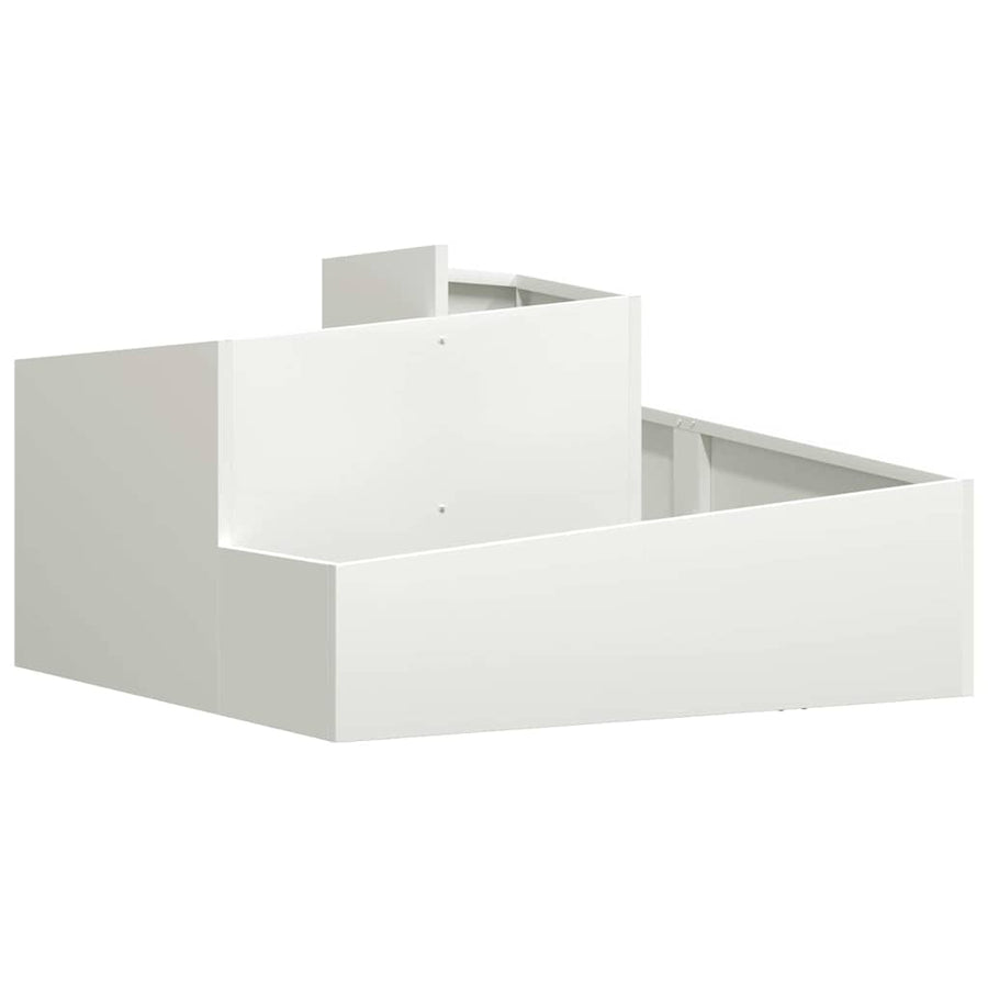 Tuin Bloempot Wit 80 x 80 x 50 cm Koudgewalst staal