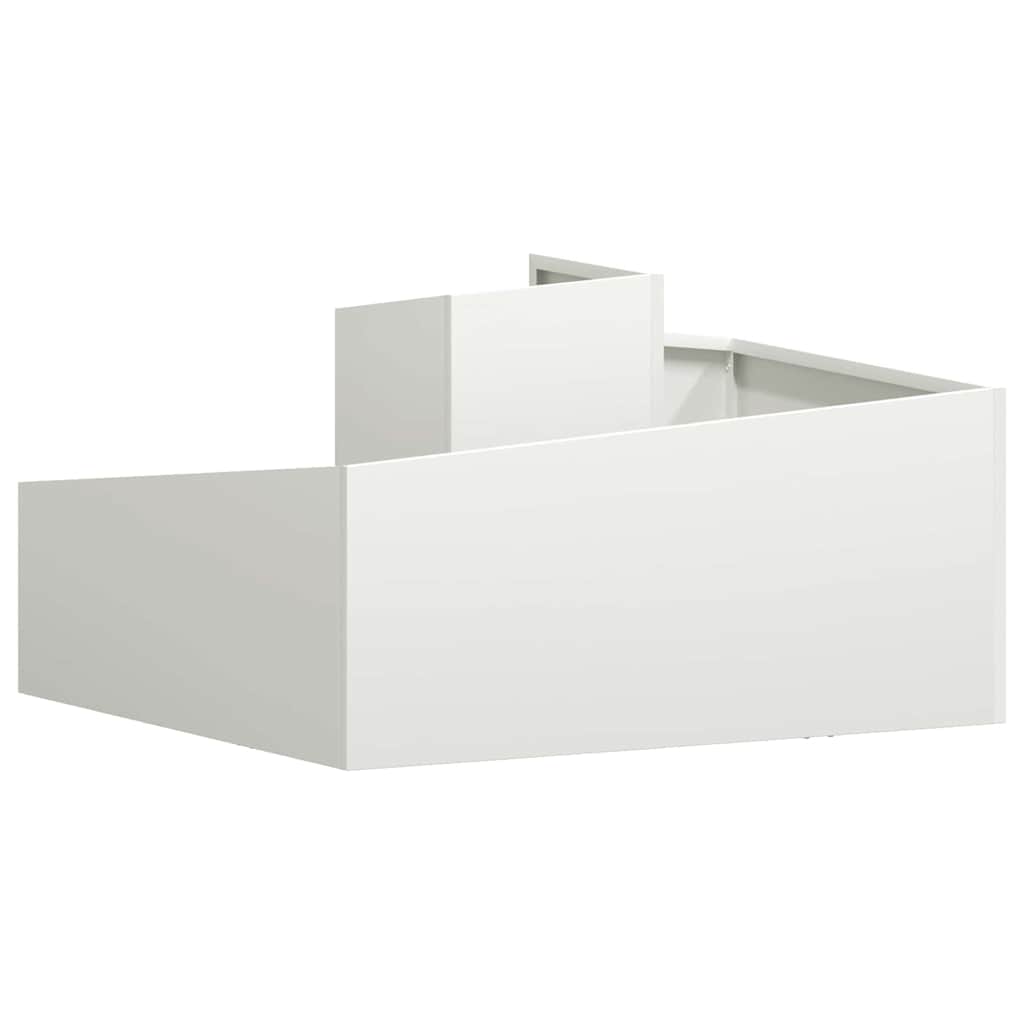 Tuin Bloempot Wit 80 x 80 x 50 cm Koudgewalst staal