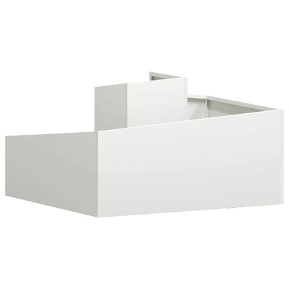 Tuin Bloempot Wit 80 x 80 x 50 cm Koudgewalst staal