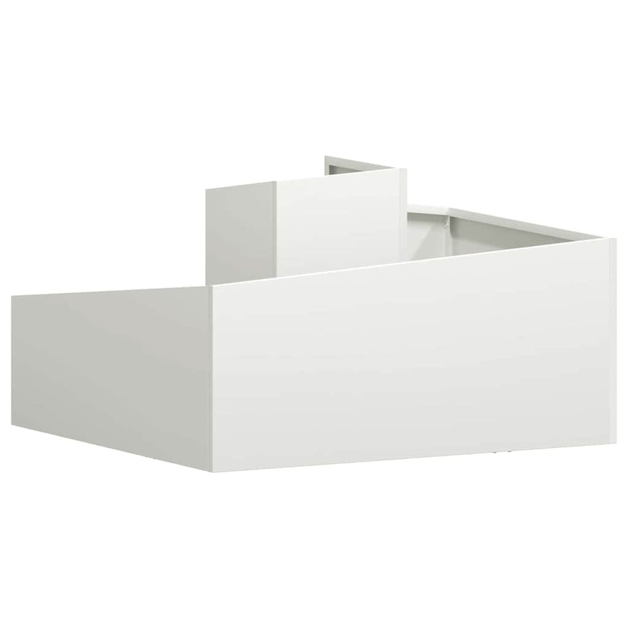 Tuin Bloempot Wit 80 x 80 x 50 cm Koudgewalst staal