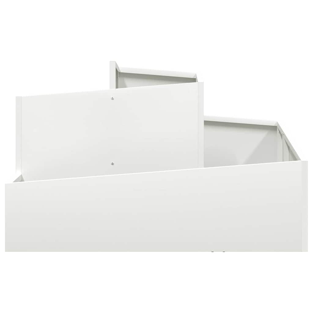Tuin Bloempot Wit 80 x 80 x 50 cm Koudgewalst staal