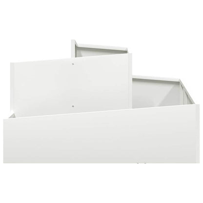 Tuin Bloempot Wit 80 x 80 x 50 cm Koudgewalst staal