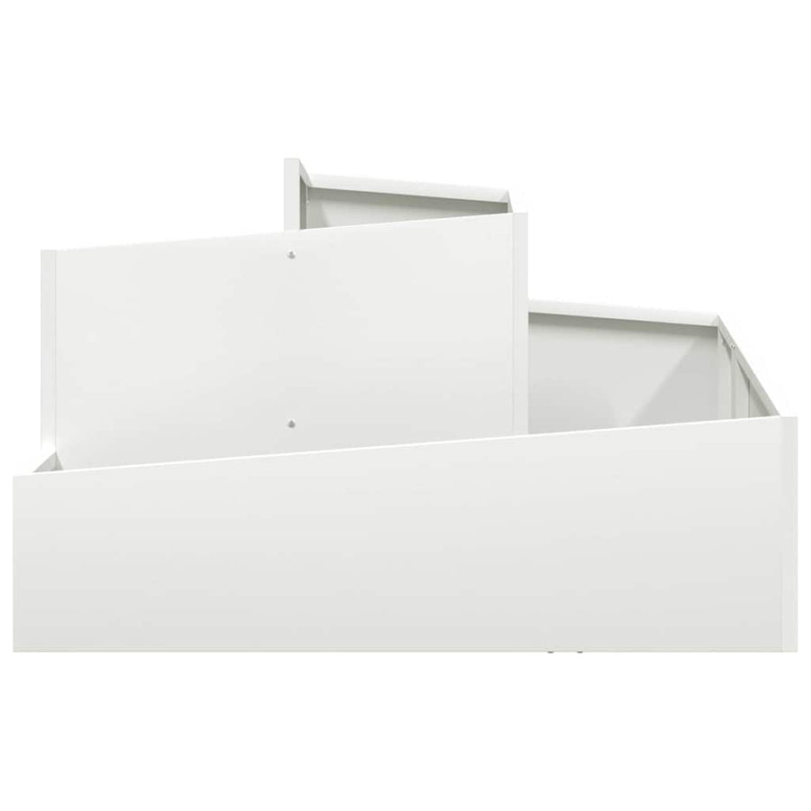 Tuin Bloempot Wit 80 x 80 x 50 cm Koudgewalst staal