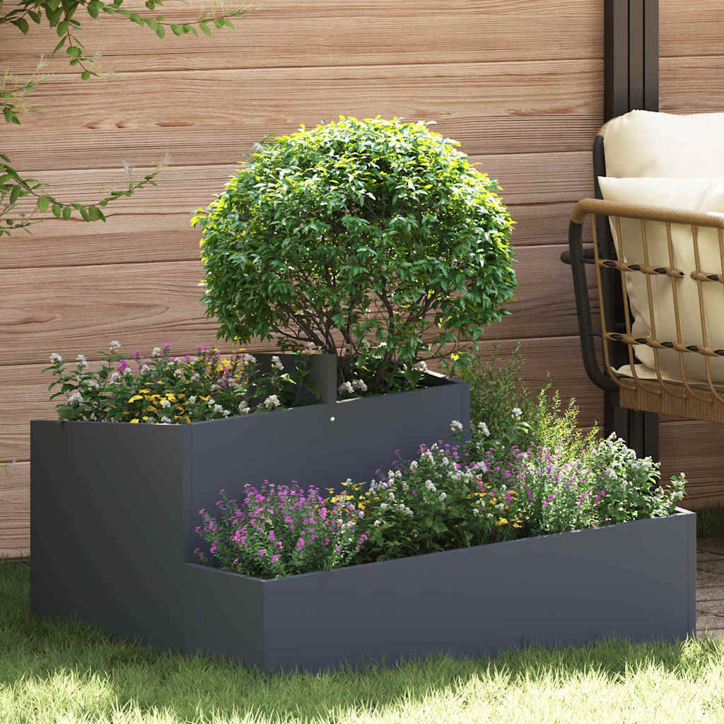 Tuin Bloempot Antraciet 80 x 80 x 50 cm Koudgewalst staal