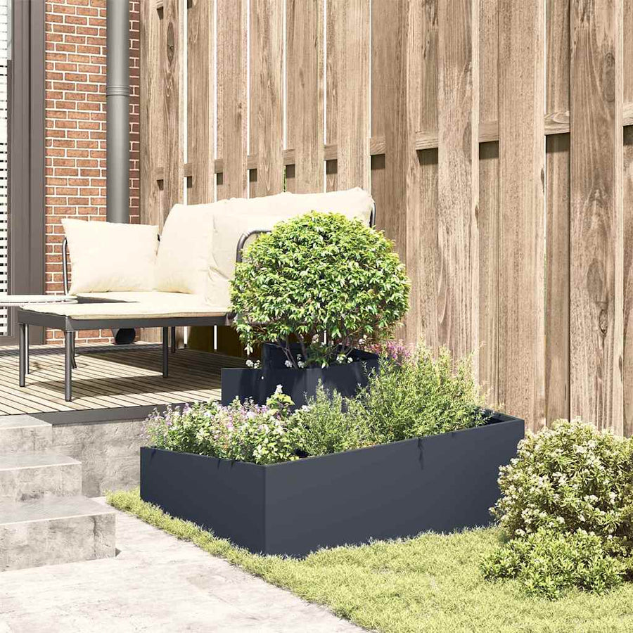 Tuin Bloempot Antraciet 80 x 80 x 50 cm Koudgewalst staal