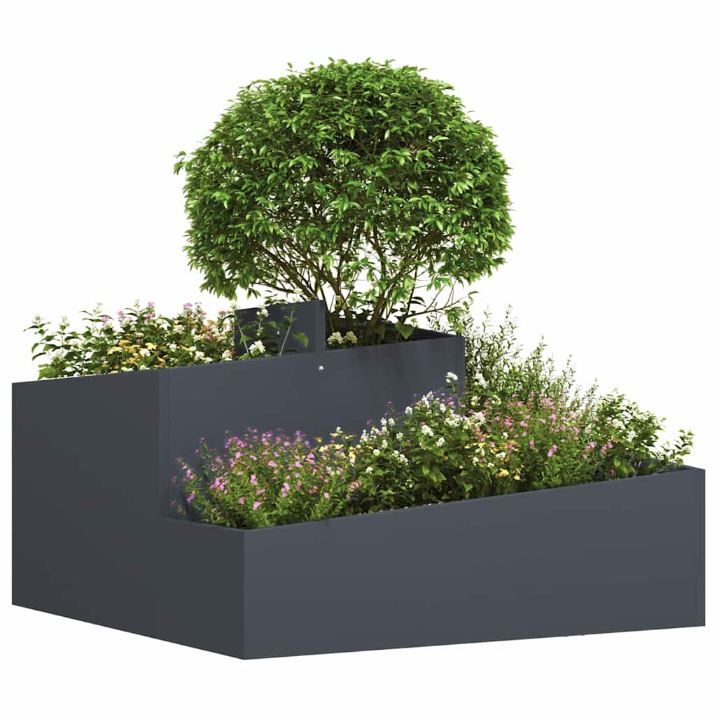 Tuin Bloempot Antraciet 80 x 80 x 50 cm Koudgewalst staal