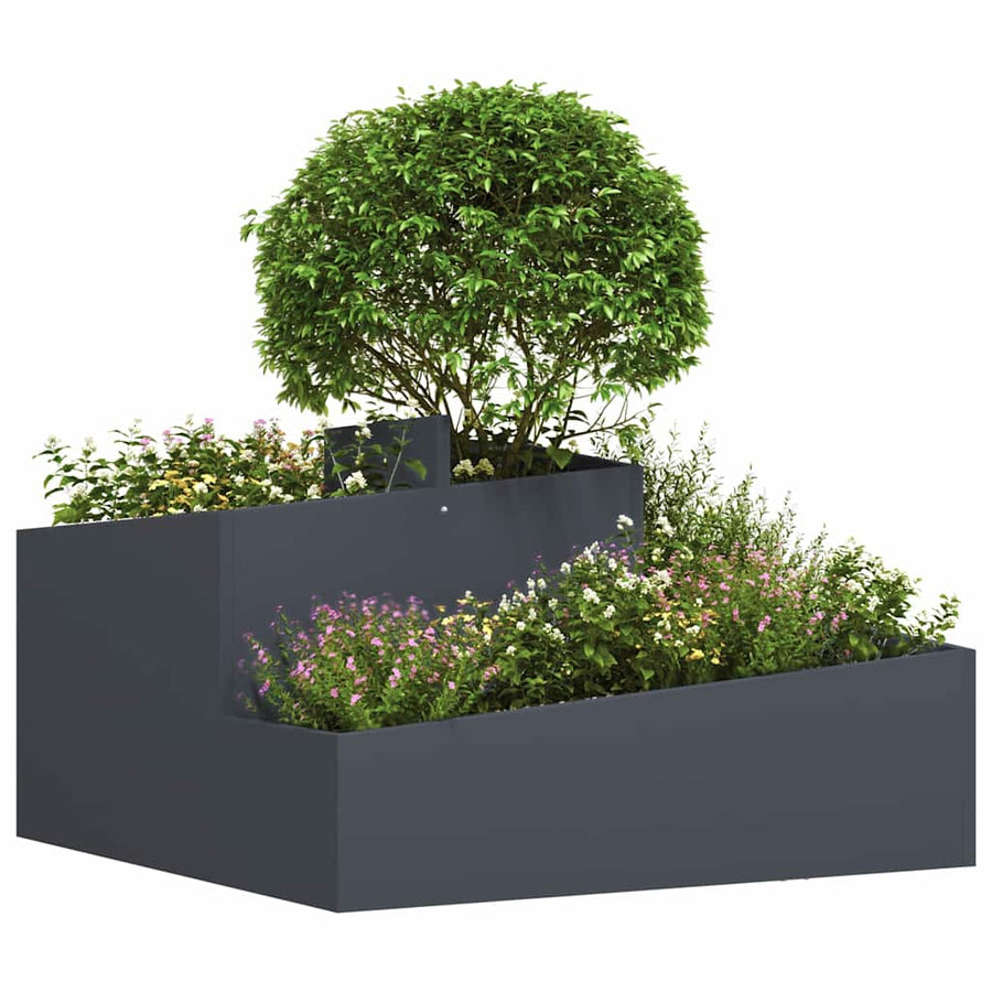 Tuin Bloempot Antraciet 80 x 80 x 50 cm Koudgewalst staal