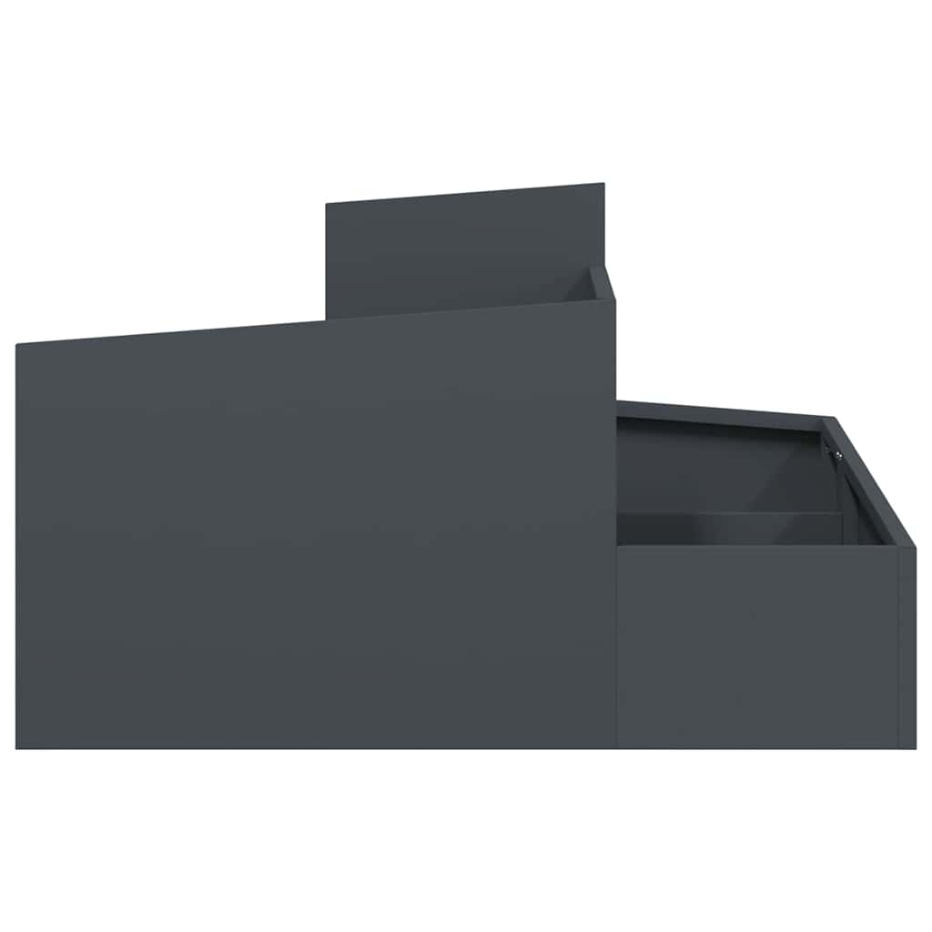 Tuin Bloempot Antraciet 80 x 80 x 50 cm Koudgewalst staal