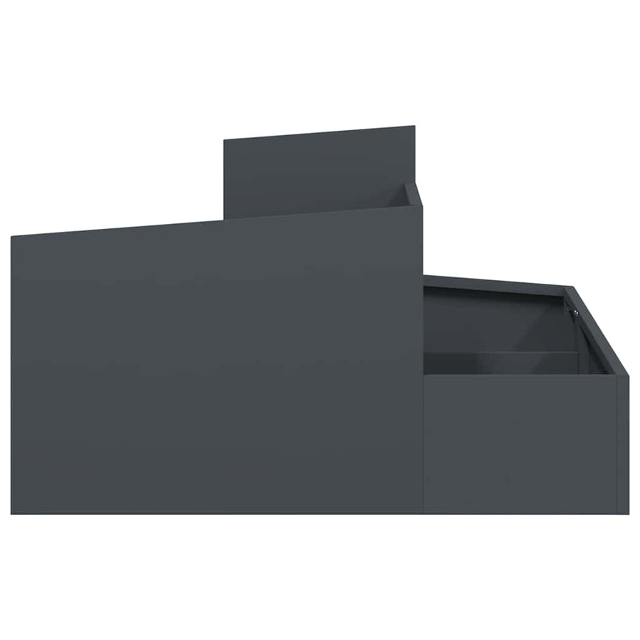 Tuin Bloempot Antraciet 80 x 80 x 50 cm Koudgewalst staal