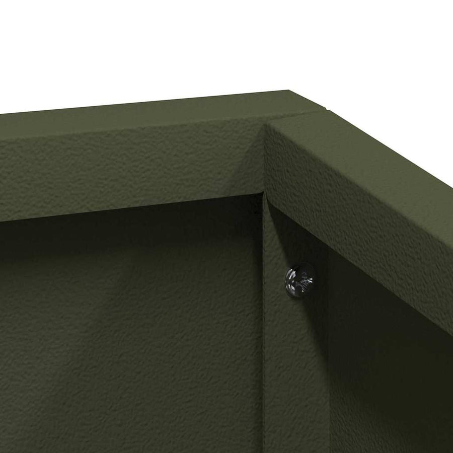 Tuin Bloempot Olijf Groen 80 x 80 x 50 cm Koudgewalst staal