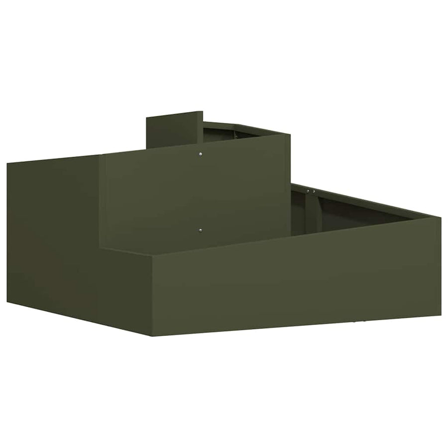 Tuin Bloempot Olijf Groen 80 x 80 x 50 cm Koudgewalst staal