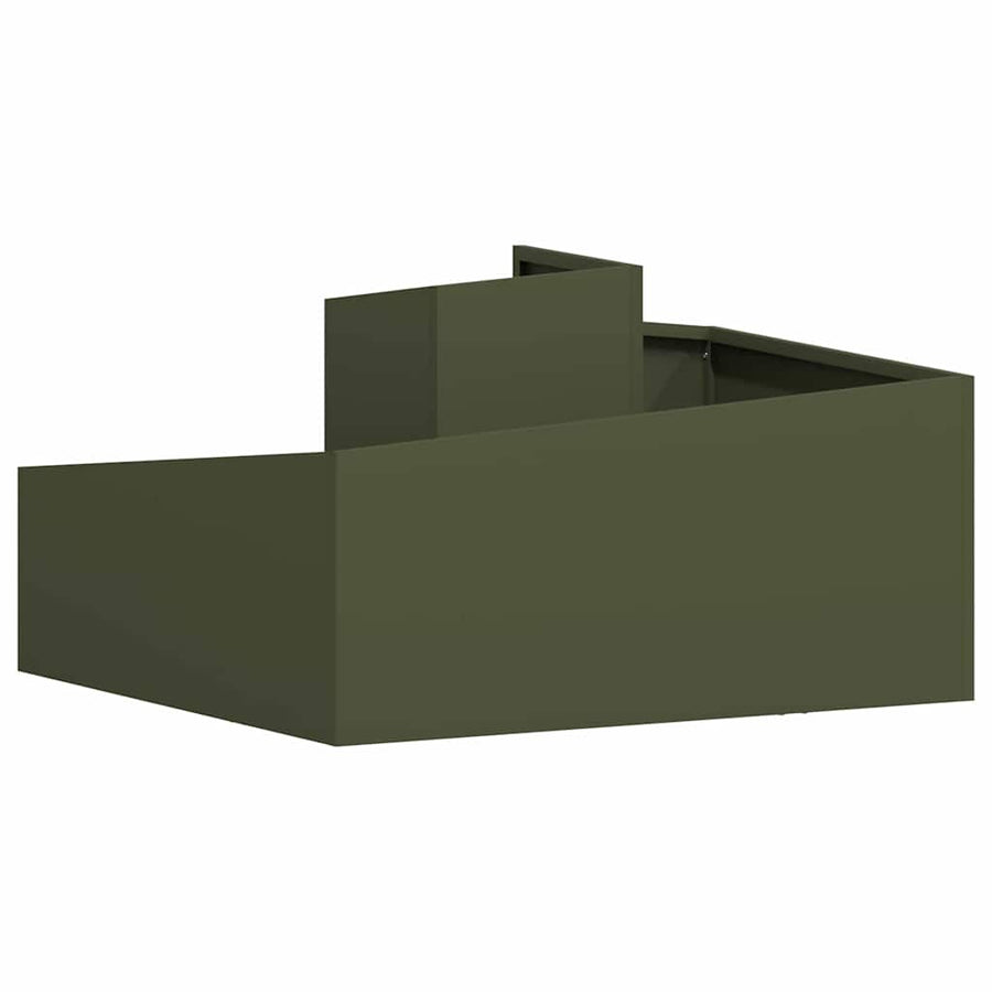 Tuin Bloempot Olijf Groen 80 x 80 x 50 cm Koudgewalst staal