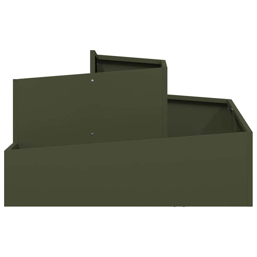 Tuin Bloempot Olijf Groen 80 x 80 x 50 cm Koudgewalst staal