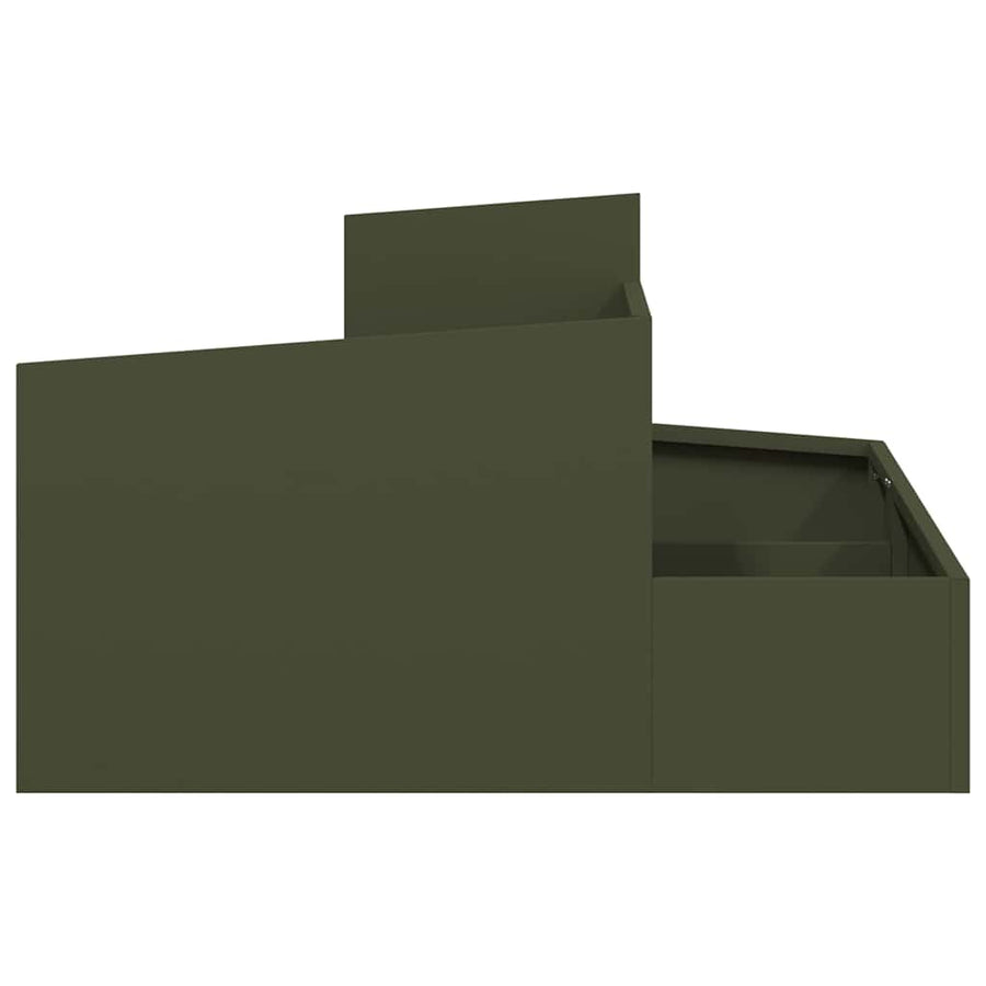 Tuin Bloempot Olijf Groen 80 x 80 x 50 cm Koudgewalst staal