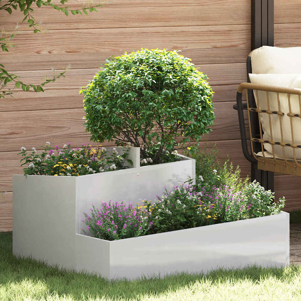 Tuin Bloempot Zilver 80 x 80 x 50 cm Roestvrij staal