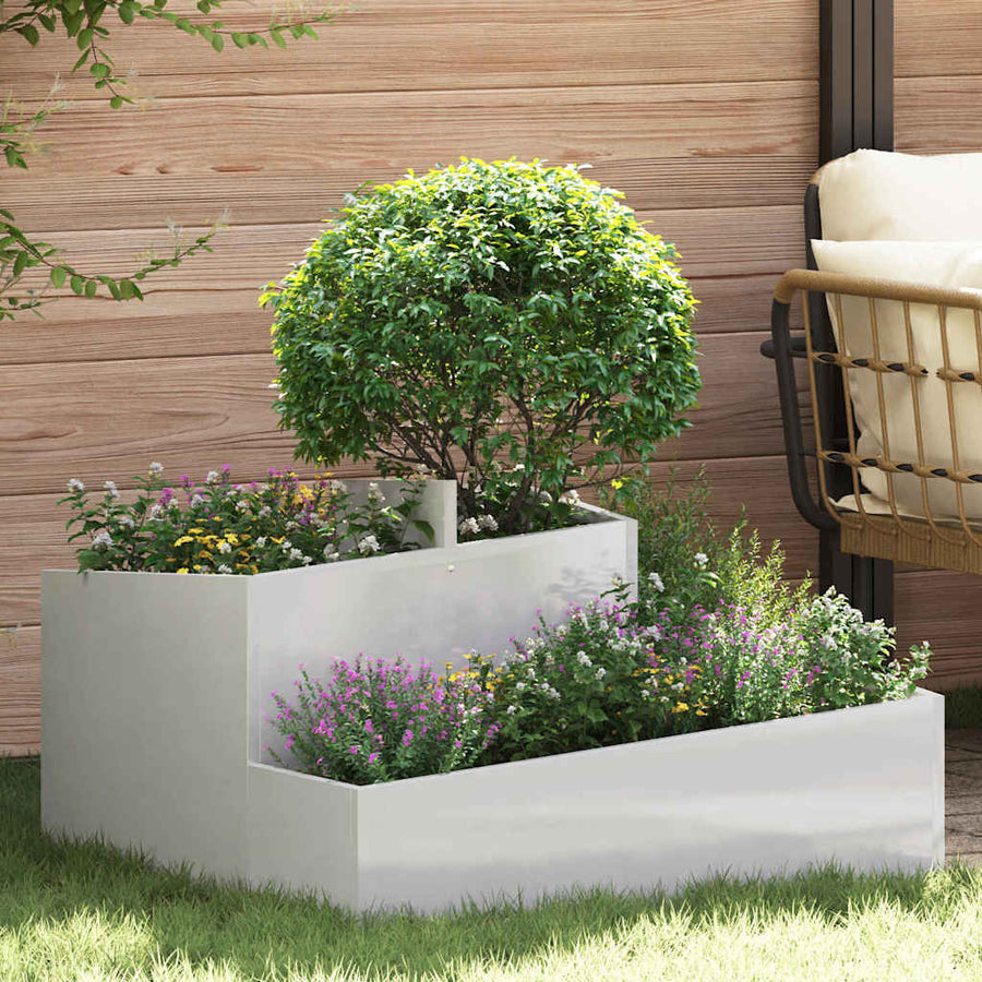 Tuin Bloempot Zilver 80 x 80 x 50 cm Roestvrij staal