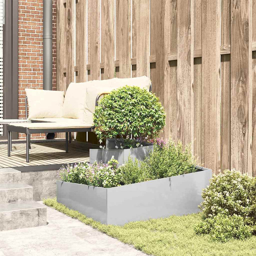 Tuin Bloempot Zilver 80 x 80 x 50 cm Roestvrij staal