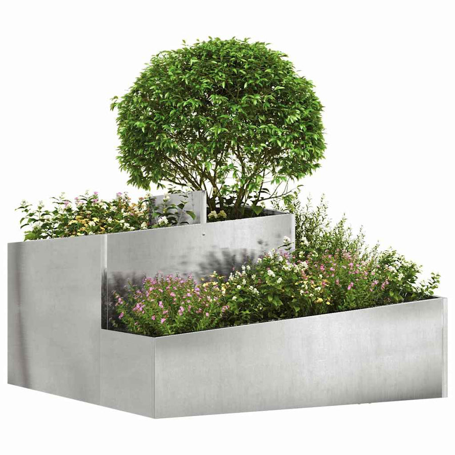 Tuin Bloempot Zilver 80 x 80 x 50 cm Roestvrij staal