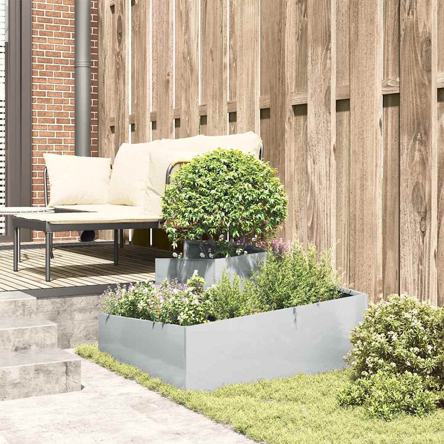 Tuin Bloempot Zilver 80 x 80 x 50 cm Gegalvaniseerd staal