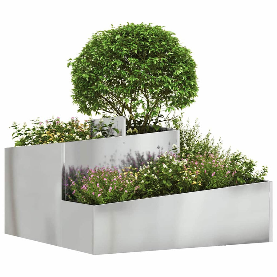 Tuin Bloempot Zilver 80 x 80 x 50 cm Gegalvaniseerd staal
