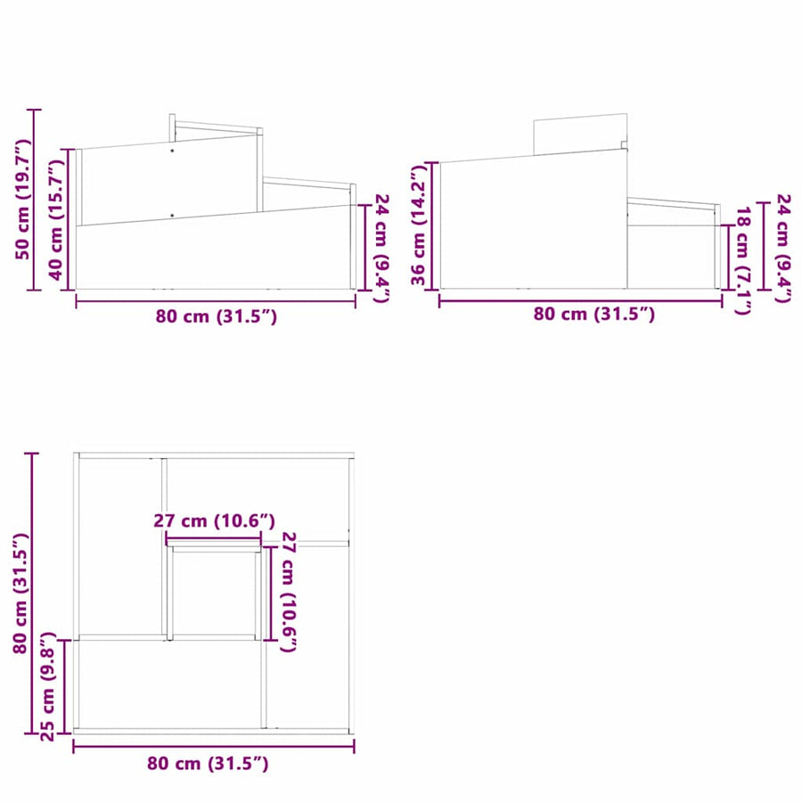 Tuin Bloempot Zilver 80 x 80 x 50 cm Gegalvaniseerd staal