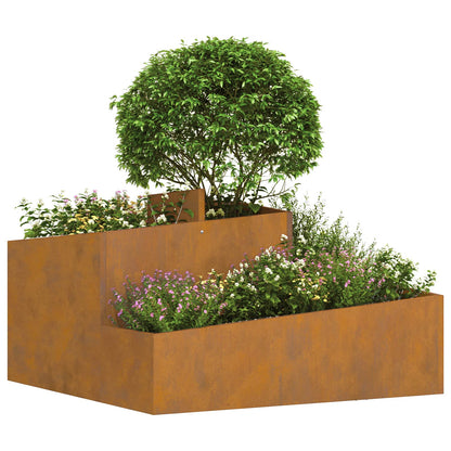 Tuin Bloempot Bruin 80 x 80 x 50 cm Cortenstaal