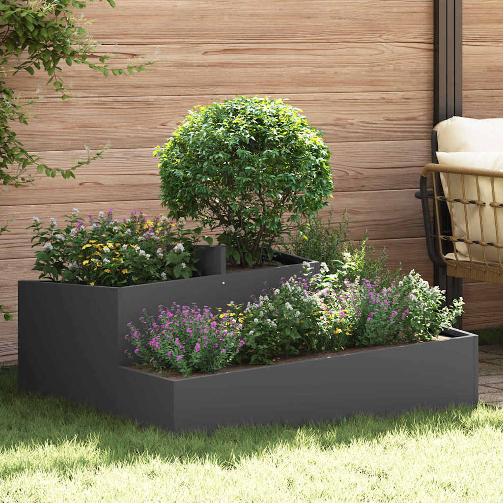 Tuin Bloempot Zwart 100 x 100 x 50 cm Koudgewalst staal