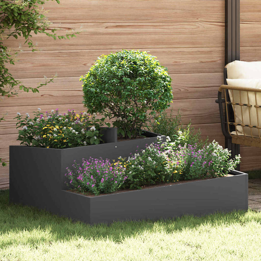 Tuin Bloempot Zwart 100 x 100 x 50 cm Koudgewalst staal