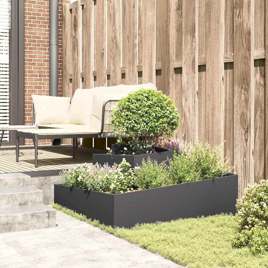 Tuin Bloempot Zwart 100 x 100 x 50 cm Koudgewalst staal