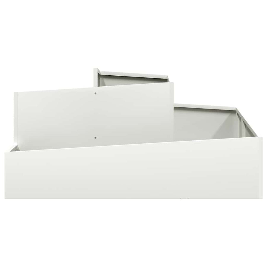 Tuin Bloempot Wit 100 x 100 x 50 cm Koudgewalst staal