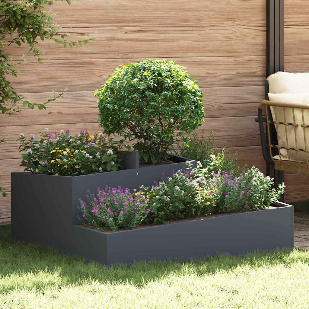 Tuin Bloempot Antraciet 100 x 100 x 50 cm Koudgewalst staal