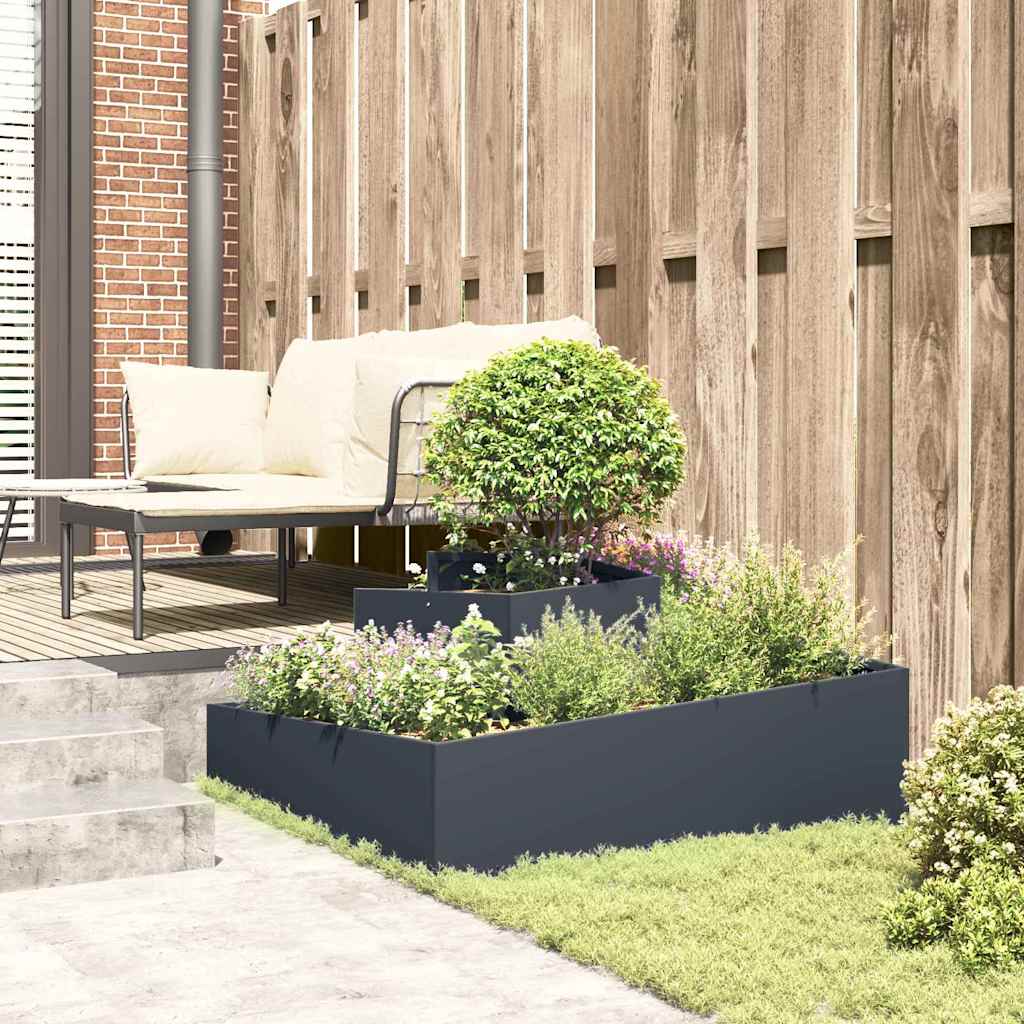 Tuin Bloempot Antraciet 100 x 100 x 50 cm Koudgewalst staal