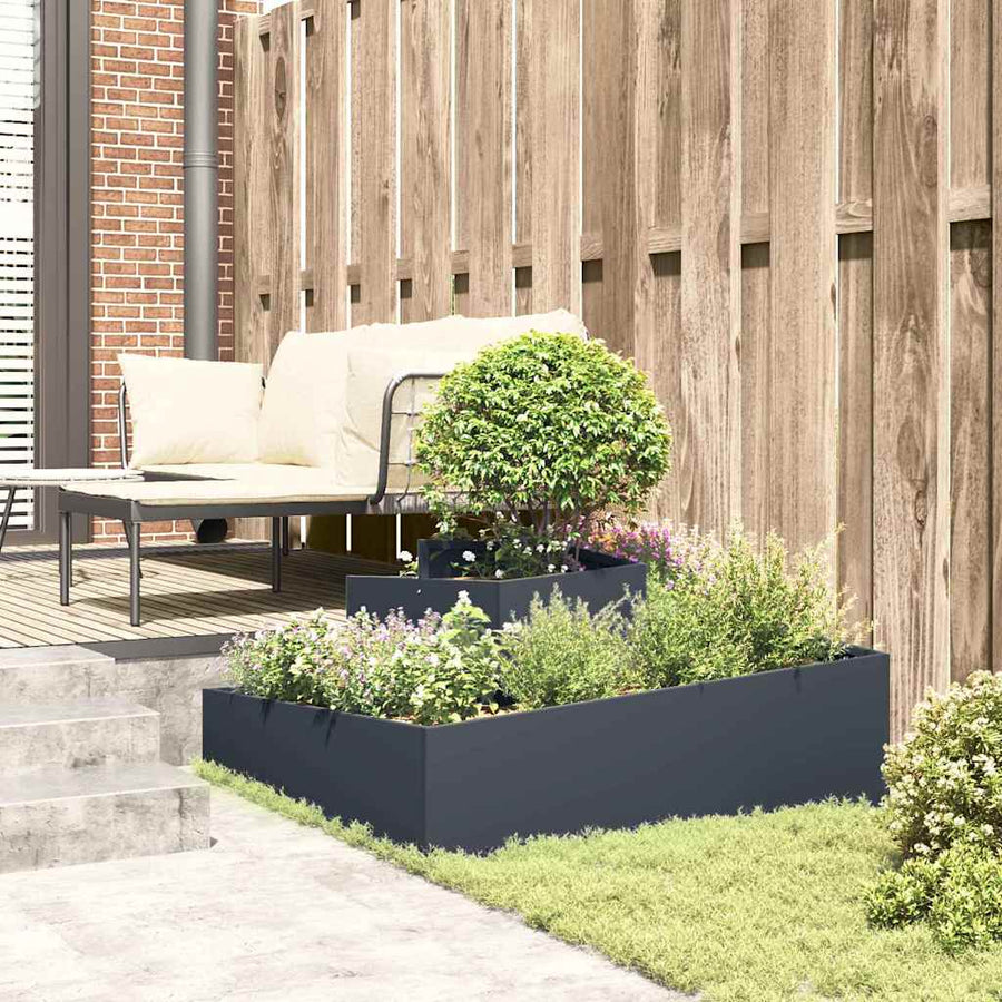 Tuin Bloempot Antraciet 100 x 100 x 50 cm Koudgewalst staal