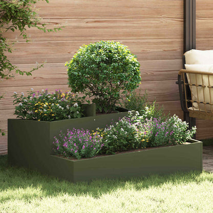 Tuin Bloempot Olijf Groen 100 x 100 x 50 cm Koudgewalst staal