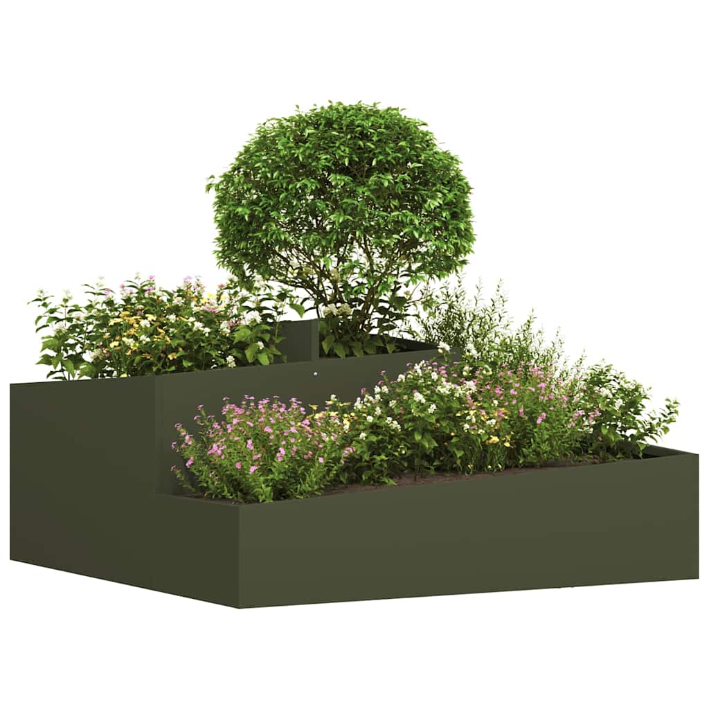 Tuin Bloempot Olijf Groen 100 x 100 x 50 cm Koudgewalst staal