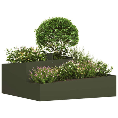 Tuin Bloempot Olijf Groen 100 x 100 x 50 cm Koudgewalst staal