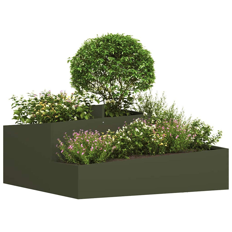 Tuin Bloempot Olijf Groen 100 x 100 x 50 cm Koudgewalst staal