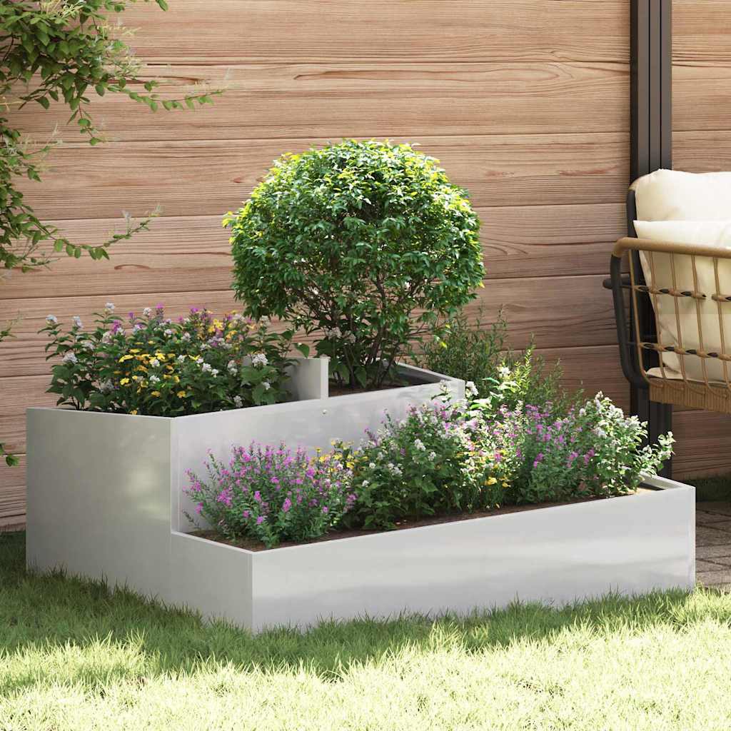 Tuin Bloempot Zilver 100 x 100 x 50 cm Roestvrij staal
