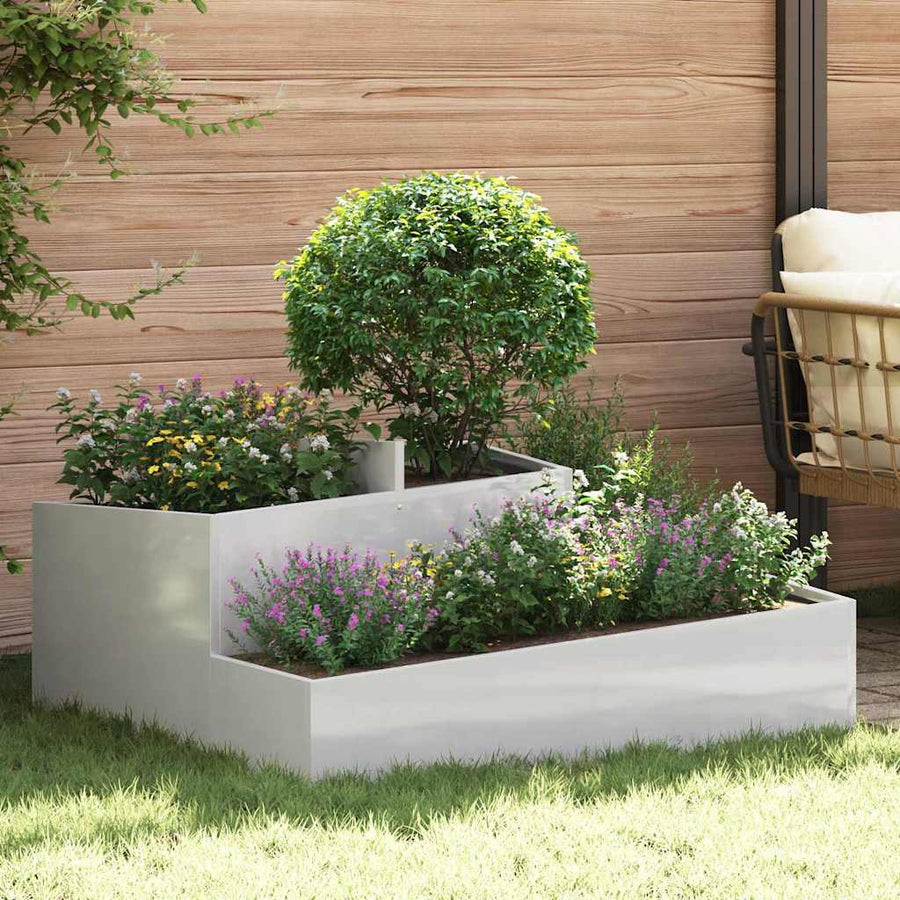 Tuin Bloempot Zilver 100 x 100 x 50 cm Roestvrij staal