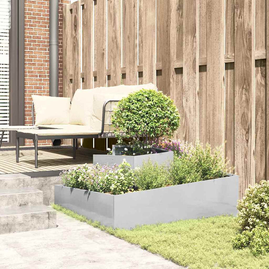 Tuin Bloempot Zilver 100 x 100 x 50 cm Roestvrij staal
